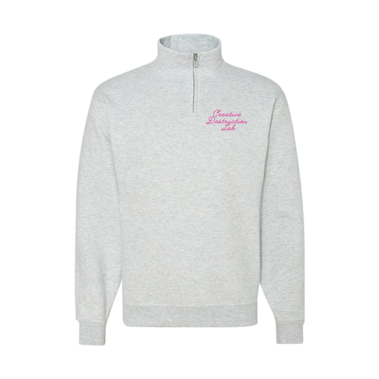 Script Quarter-Zip – Light Grey